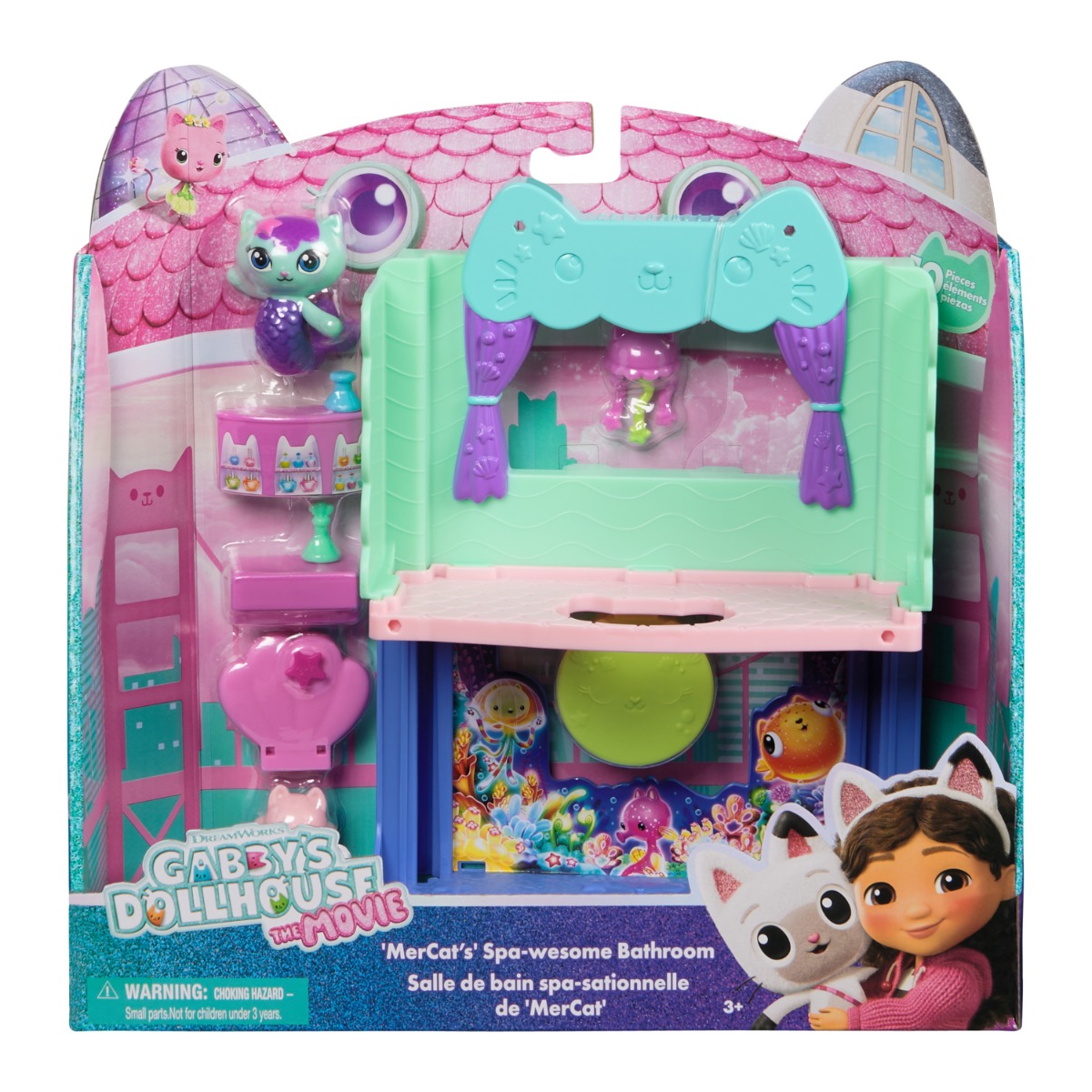 Set de joaca cu figurine, Gabbys Dollhouse, MerCat Spa-wesome Bathroom, 20151912