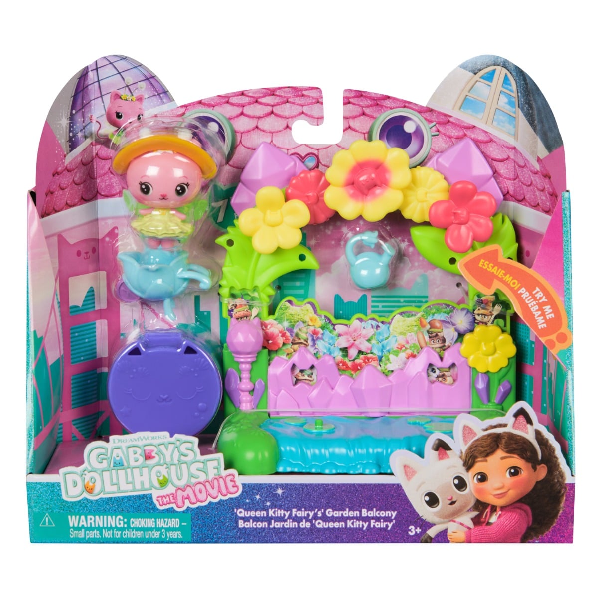 Set de joaca cu figurine, Gabbys Dollhouse, Queen Kitty Fairys Garden Balcony, 20152986