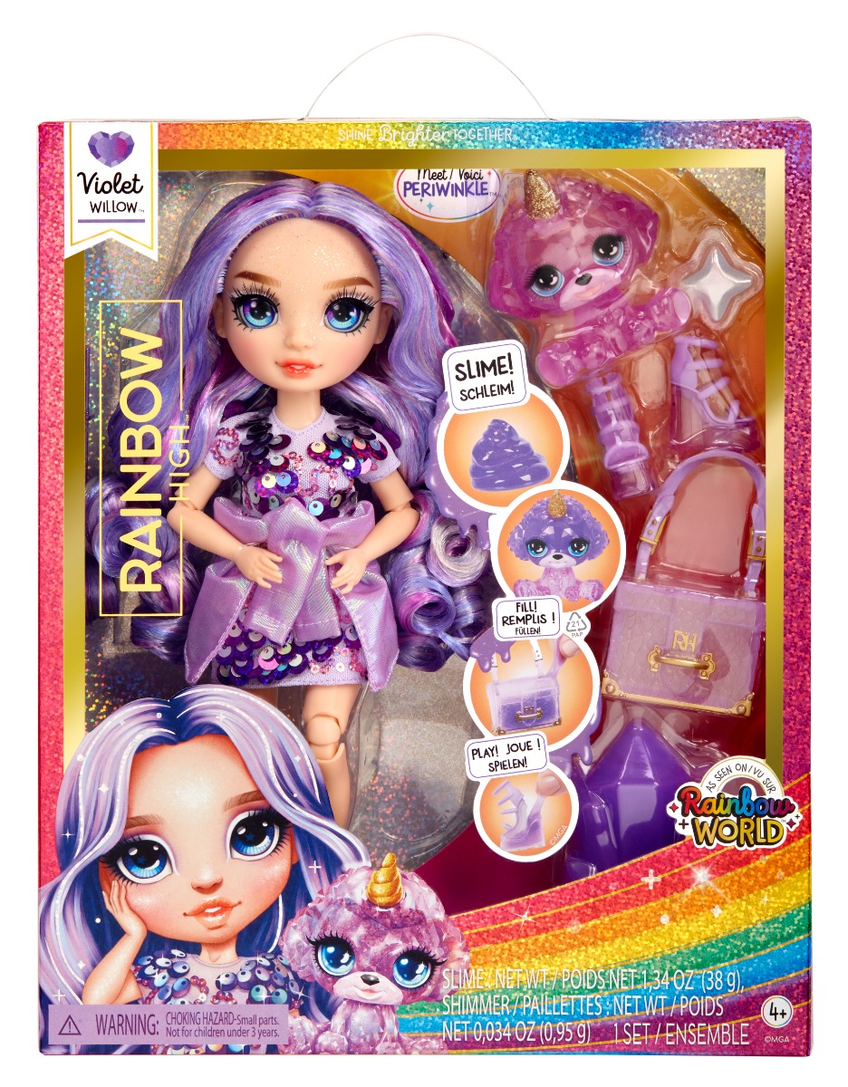 Papusa Rainbow High, Sparkle Slime, Violet Willow, 120223EU