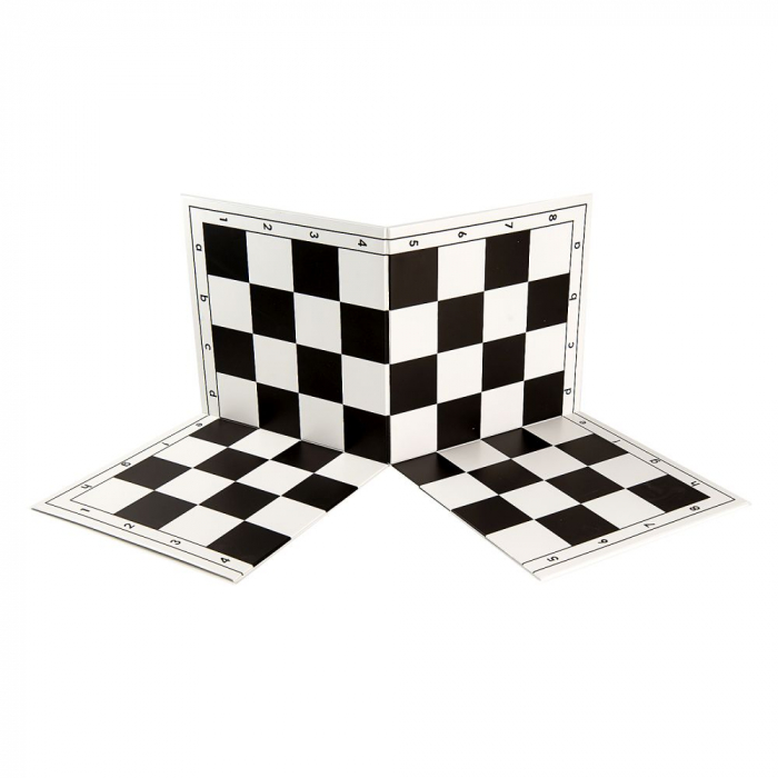 Tabla de sah din PVC - 57 mm pliabila in 4 negru
