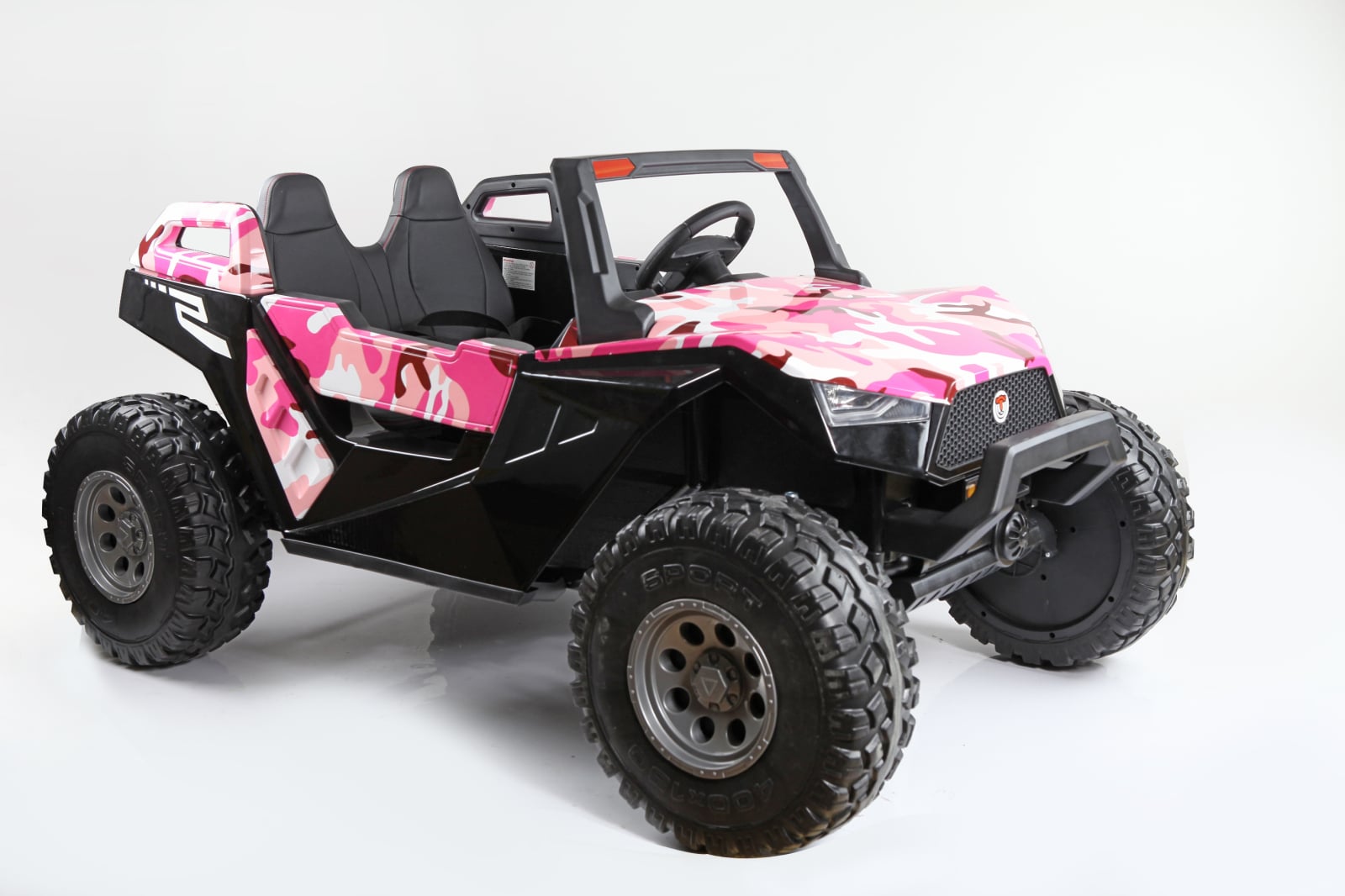 Buggy electric Kinderauto Xxl Pink, 24V, 500W, 4 locuri