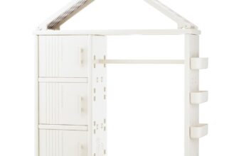 Dulap modular Kinderplay K0014 alb, cu polițe și spațiu pentru haine