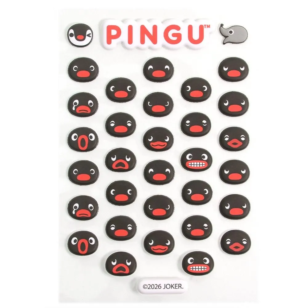 Autocolante reliefate Pingu Face — fotografie Magazinul oficial Pingu Japonia