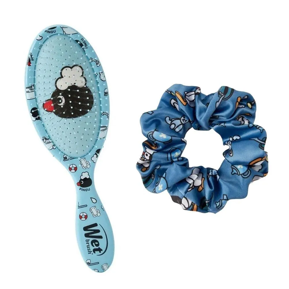 Perie Wet Brush Pingu cu elastic scrunchie — fotografie Magazinul oficial Pingu Japonia