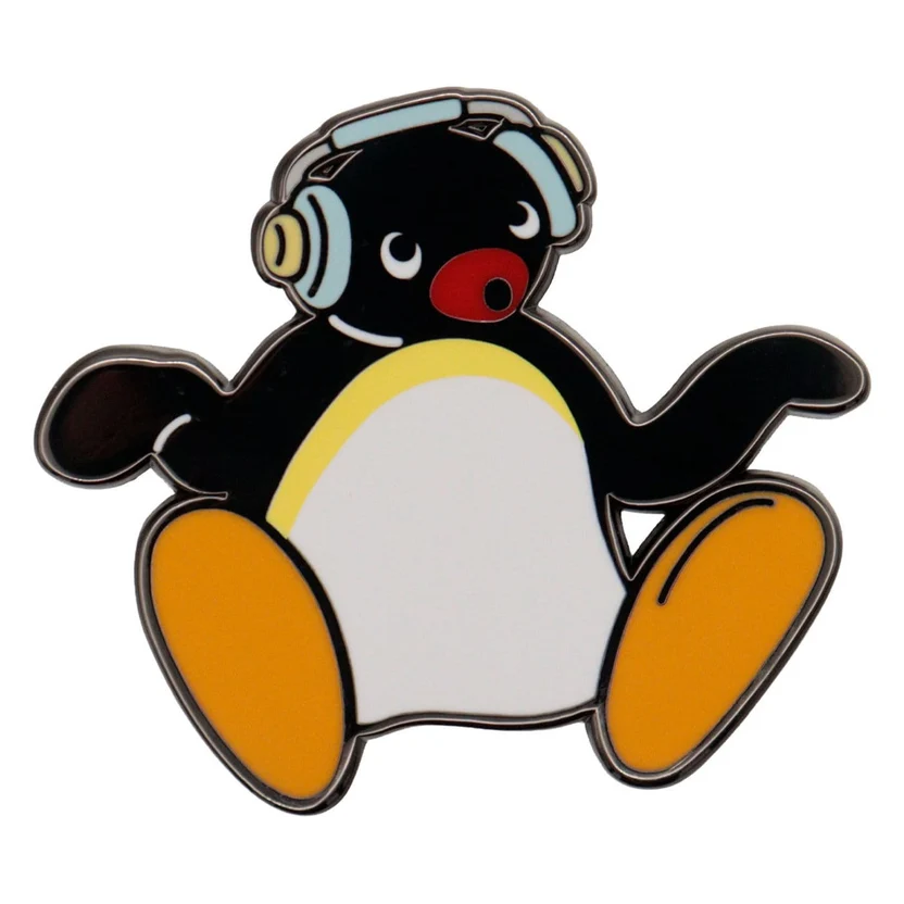 Insignă Pingu cu căști, Limited Edition — fotografie Elbenwald