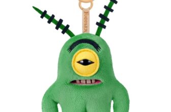 Mini breloc de plus, Fuggler, SpongeBob, Sheldon Plankton, S1, 12 cm