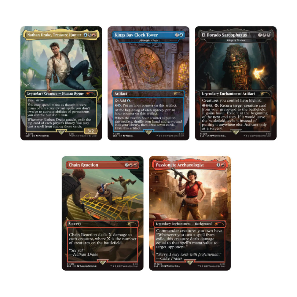 Pachetul Magic The Gathering Secret Lair x Uncharted, fotografie reală de produs